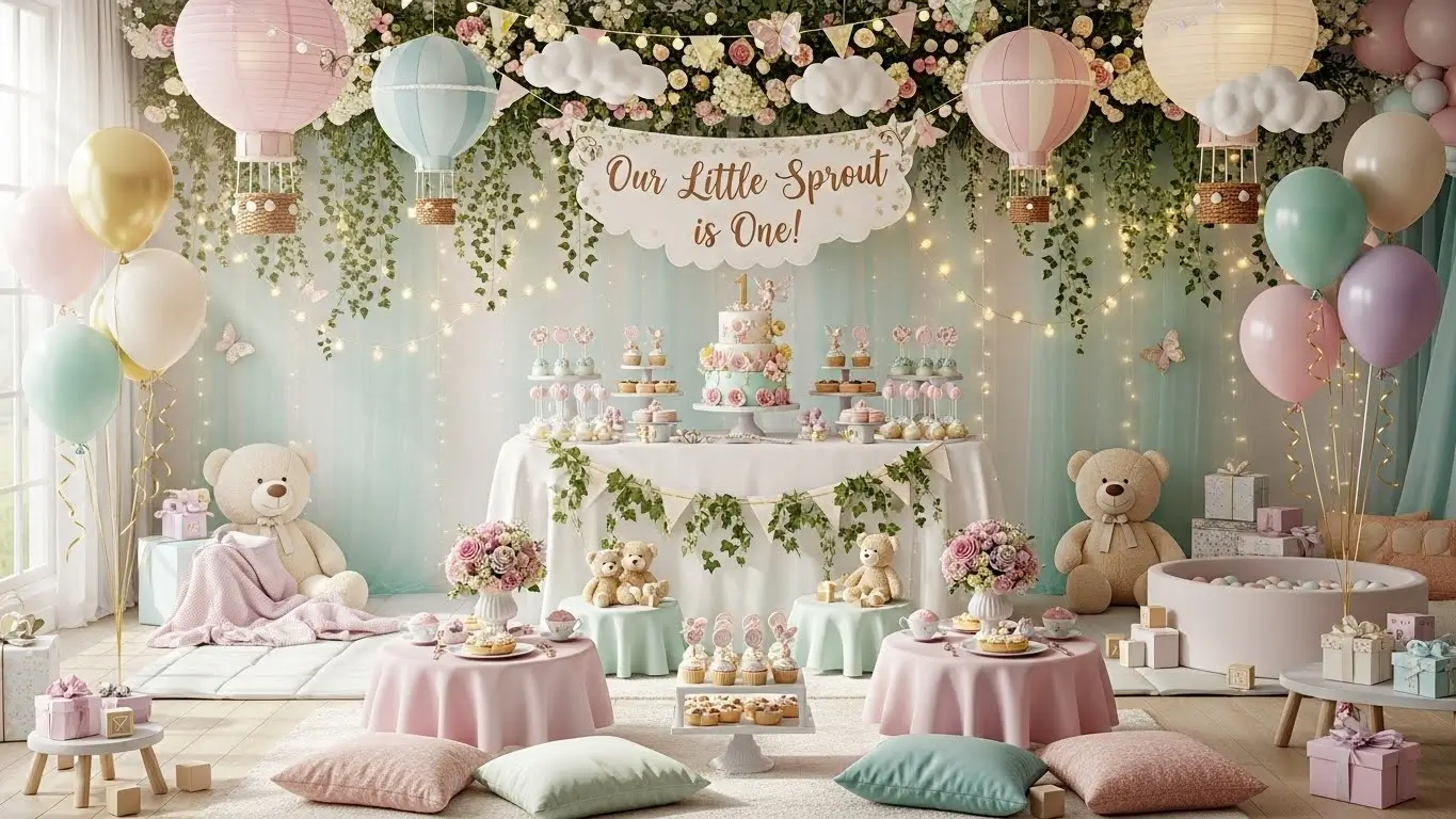 Baby girl birthday decor ideas and themes